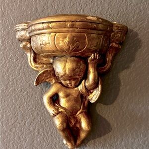 Plaster cherub shelf vintage